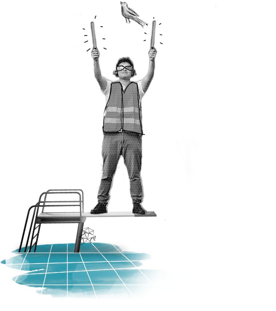 Grafik mit einem Fluglotsen